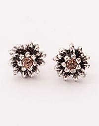 "Edelweiss" earrings with stone old pink