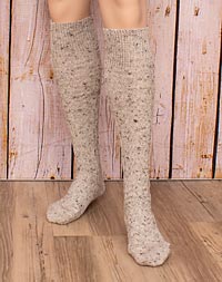 Knee socks mottled brown