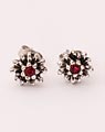 "Edelweiss" earrings with red stone